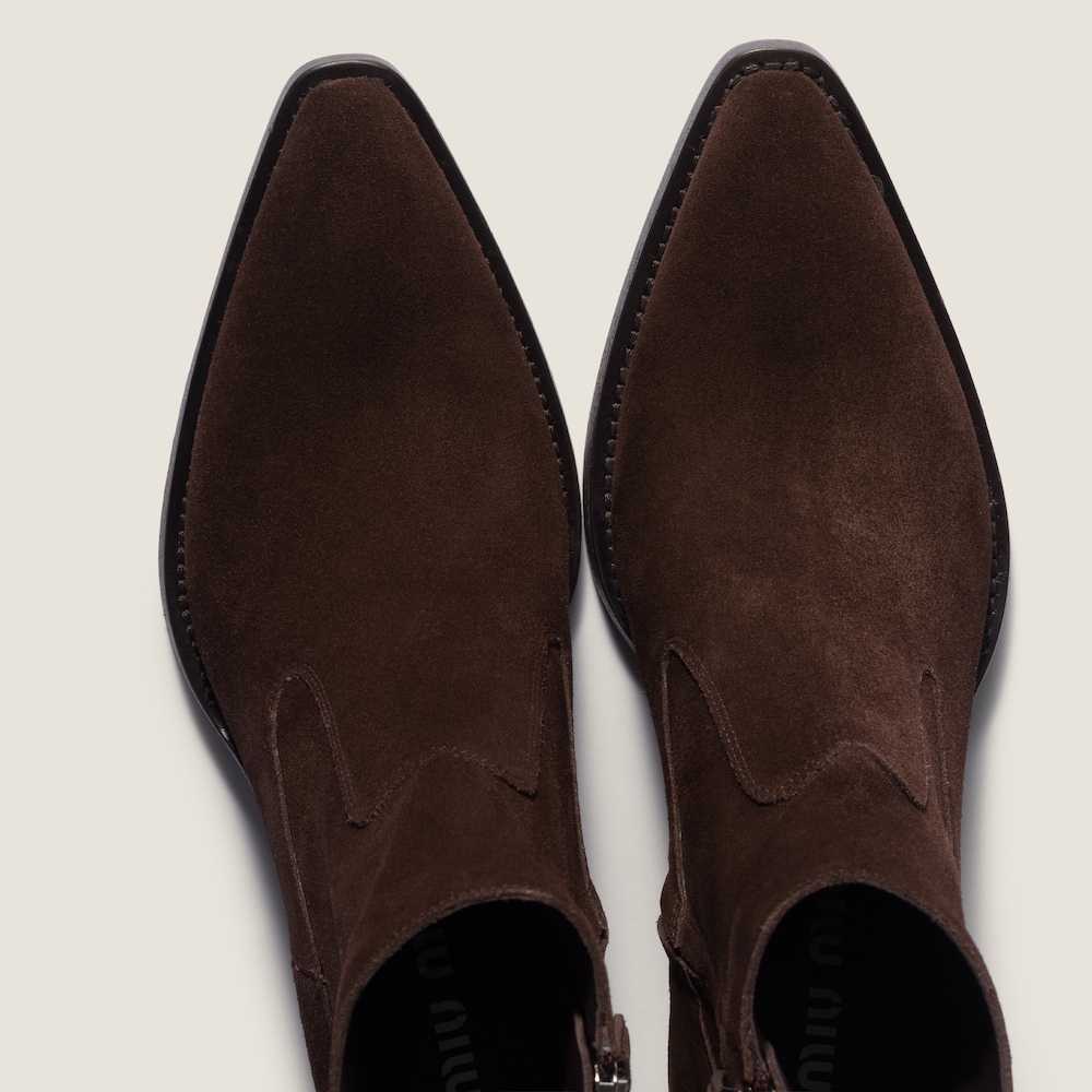 Miu Miu Suede ankle boots Dark Brown