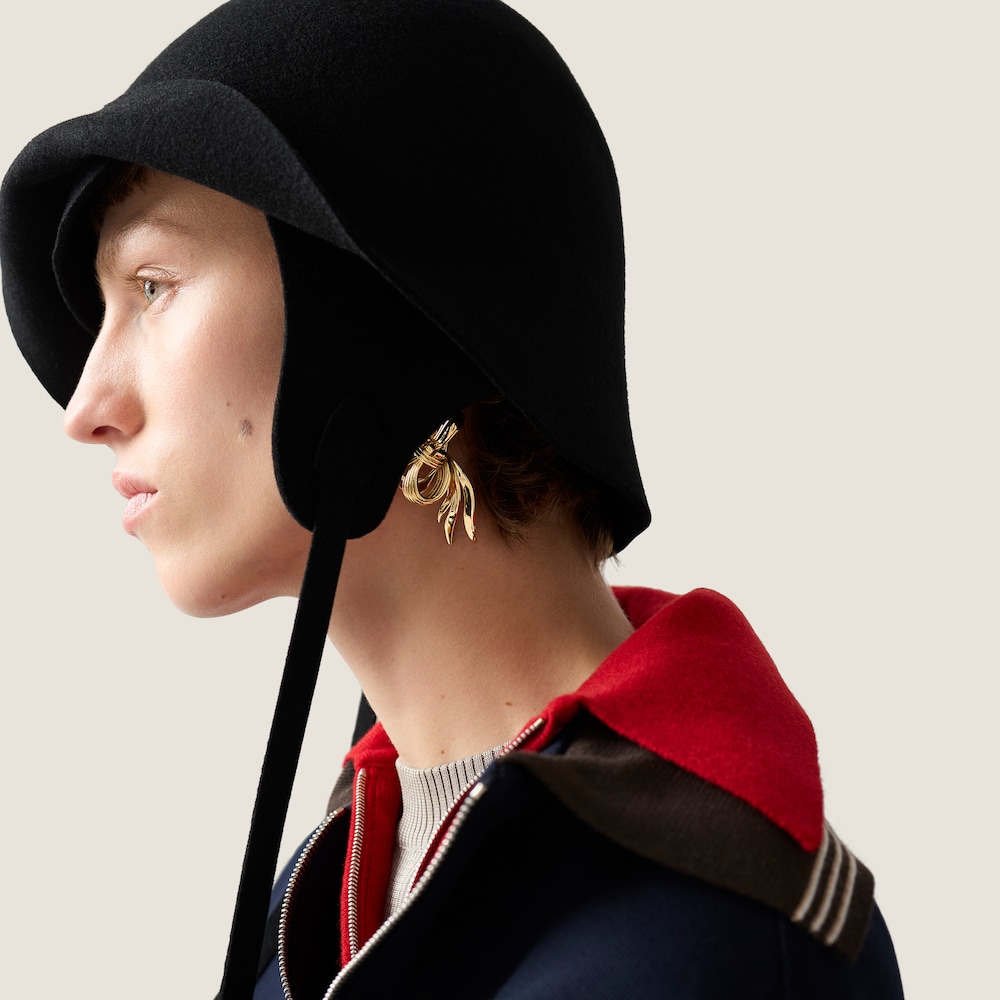 Miu Miu Metal bow earrings Gold