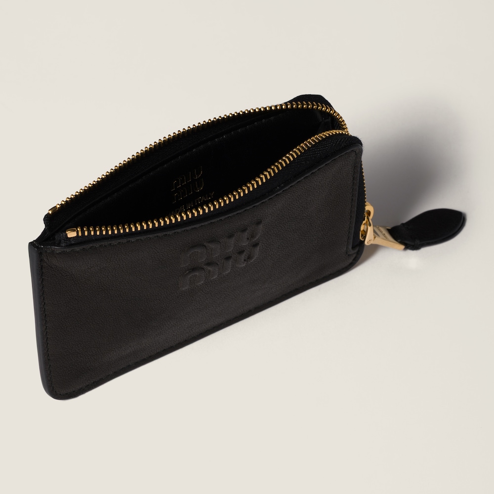 Miu Miu Nappa leather envelope card holder Black