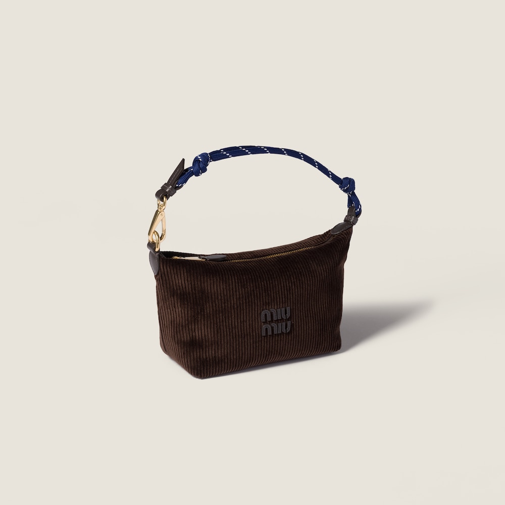 Miu Miu Corduroy pouch - Ebony/Baltic Blue