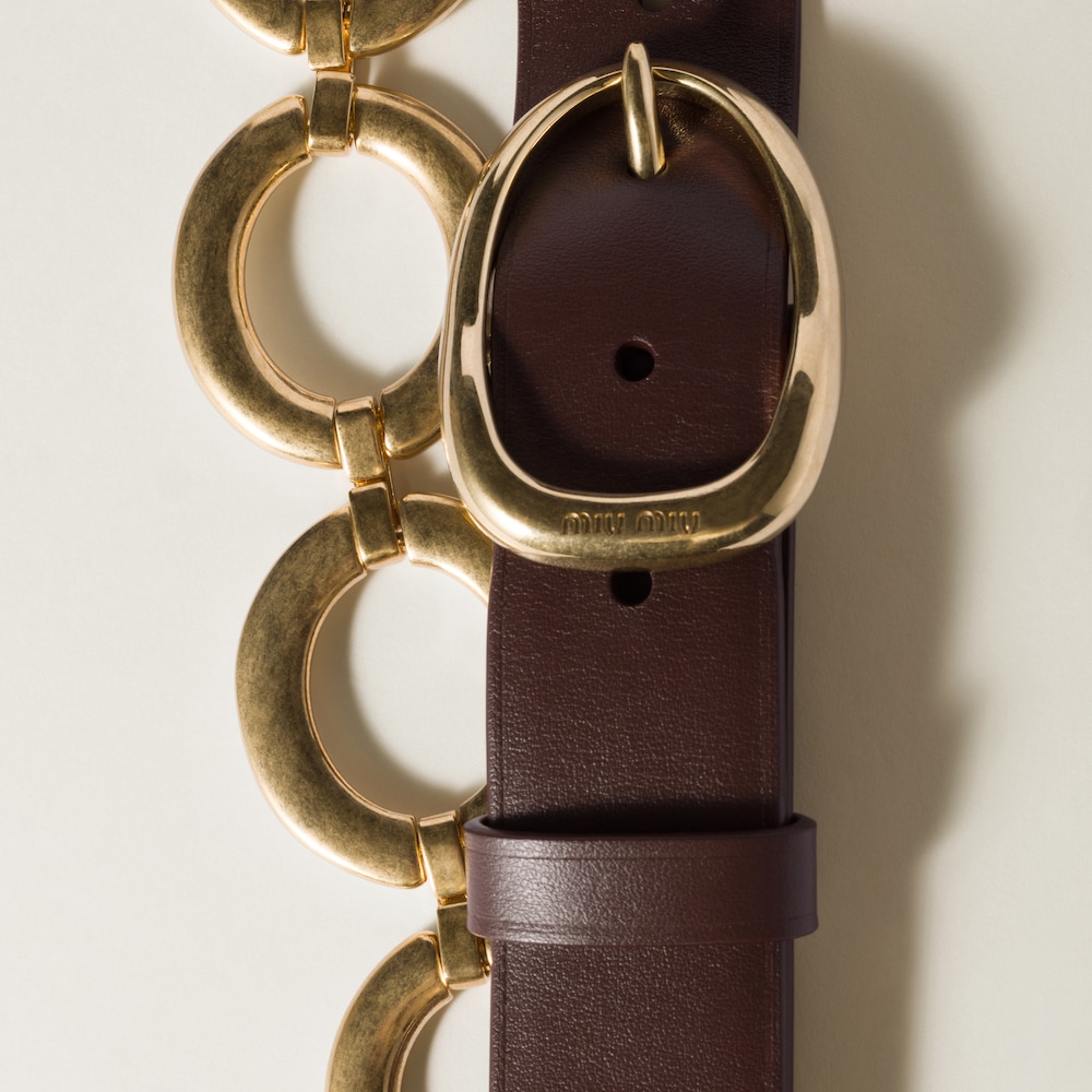 Miu Miu Leather and metal belt - Briarwood