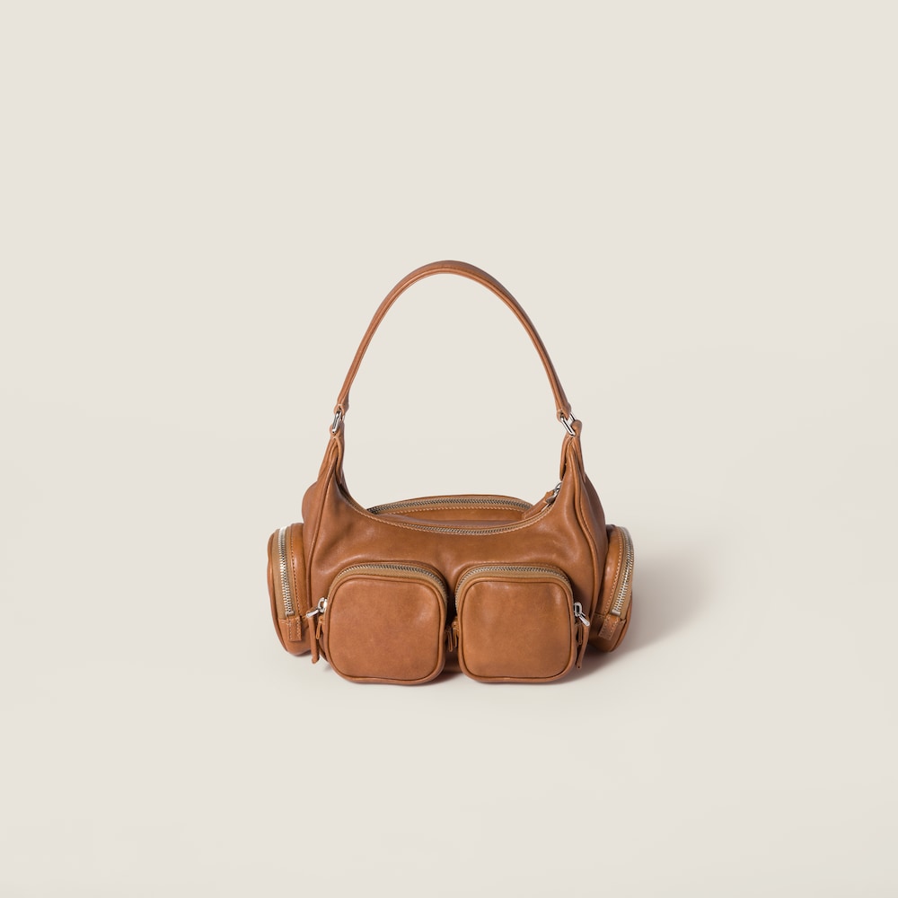Miu Miu Pocket nappa leather bag Caramel