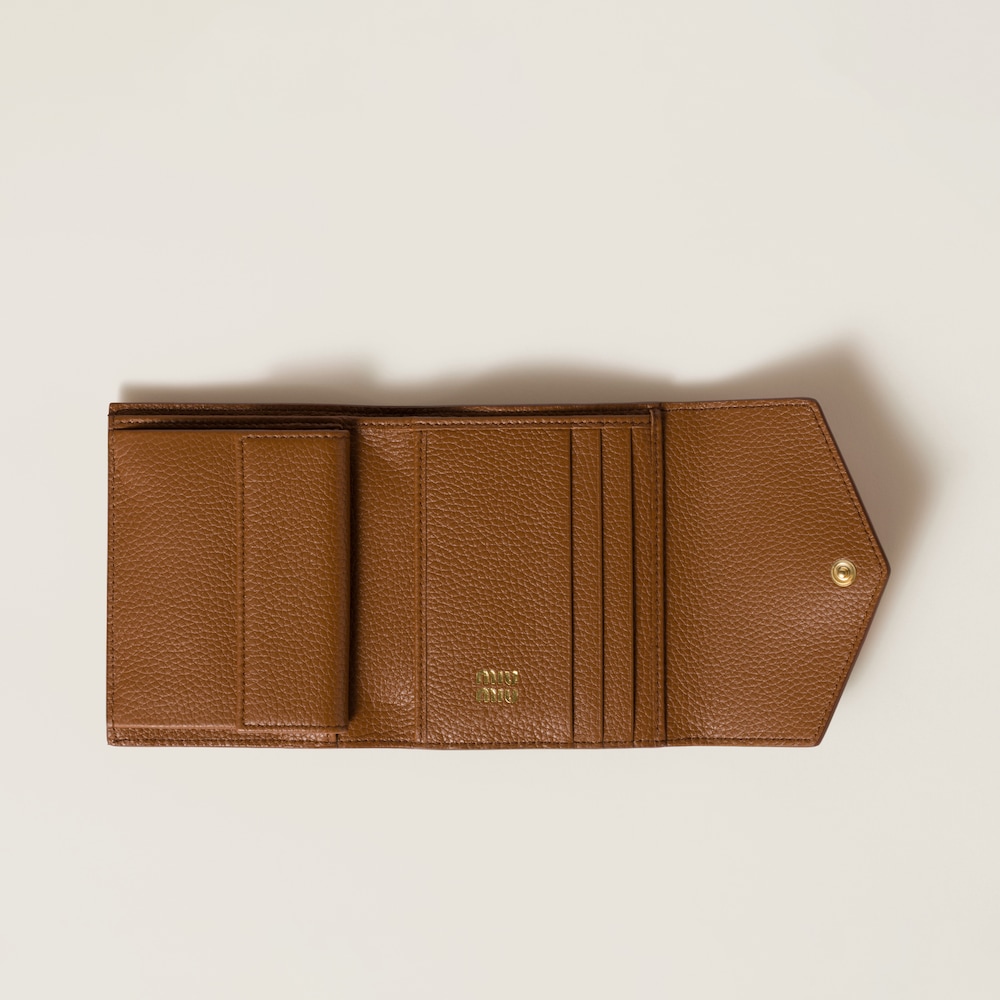 Miu Miu Small leather wallet Cognac