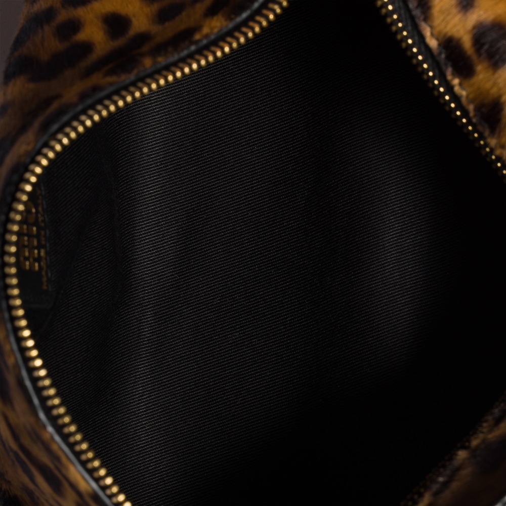 Miu Miu Printed leather pouch - Honey