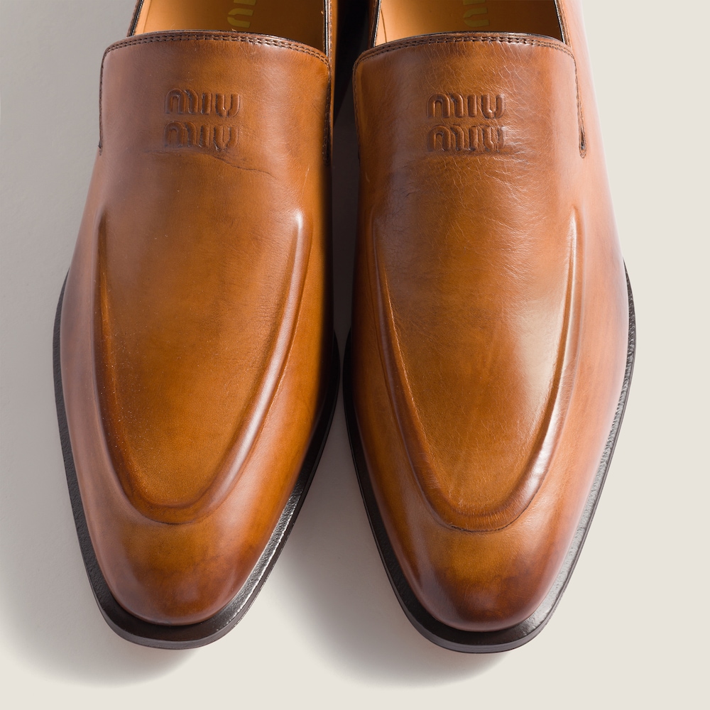 Miu Miu Leather loafers Cognac