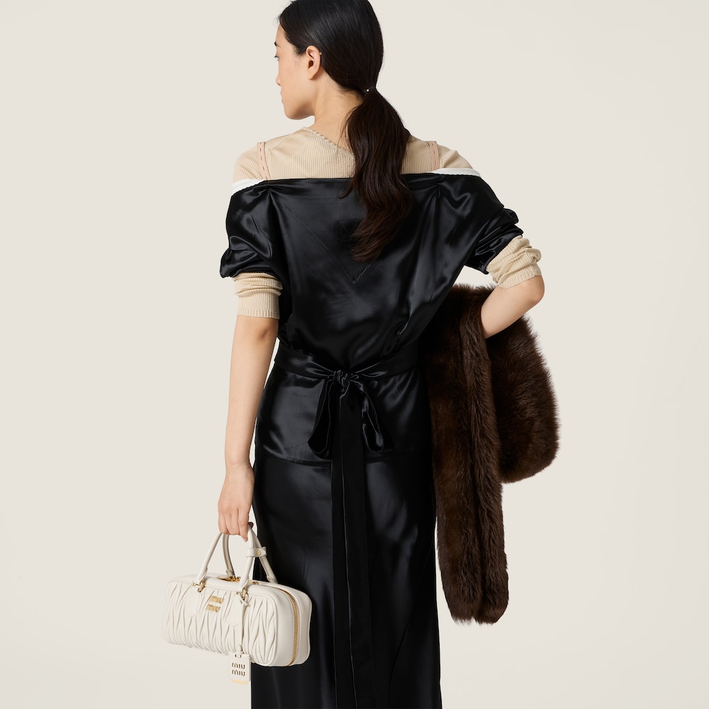 Miu Miu Long satin dress Black