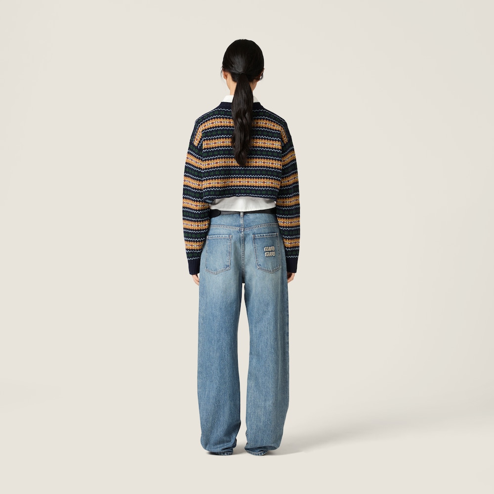 Miu Miu Wool V-neck sweater Navy