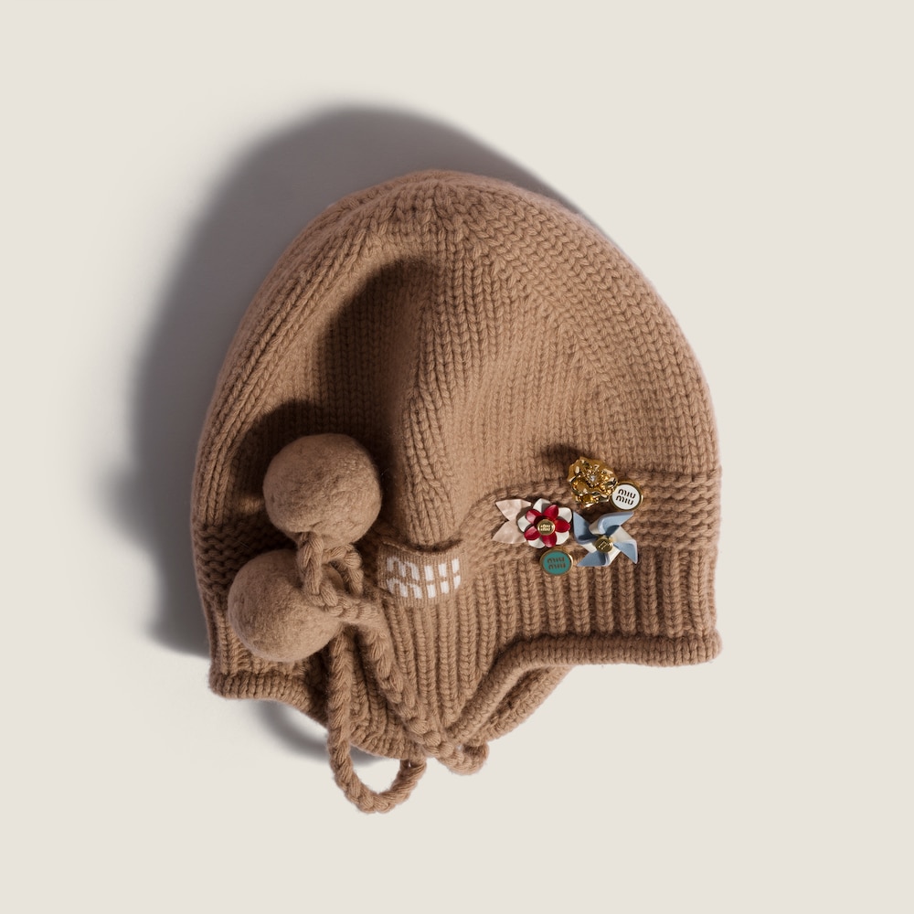 Miu Miu Wool and cashmere hat - Camel Brown