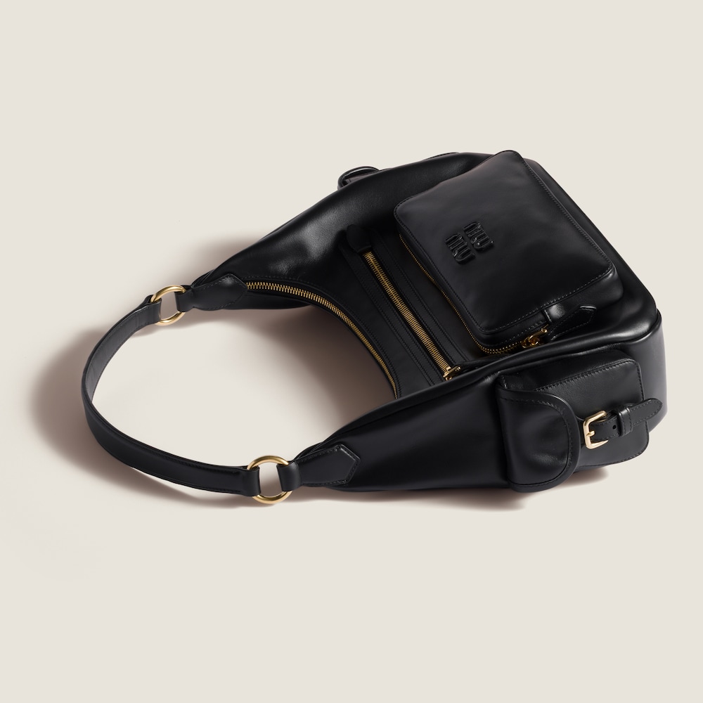 Miu Miu Pocket leather bag Black