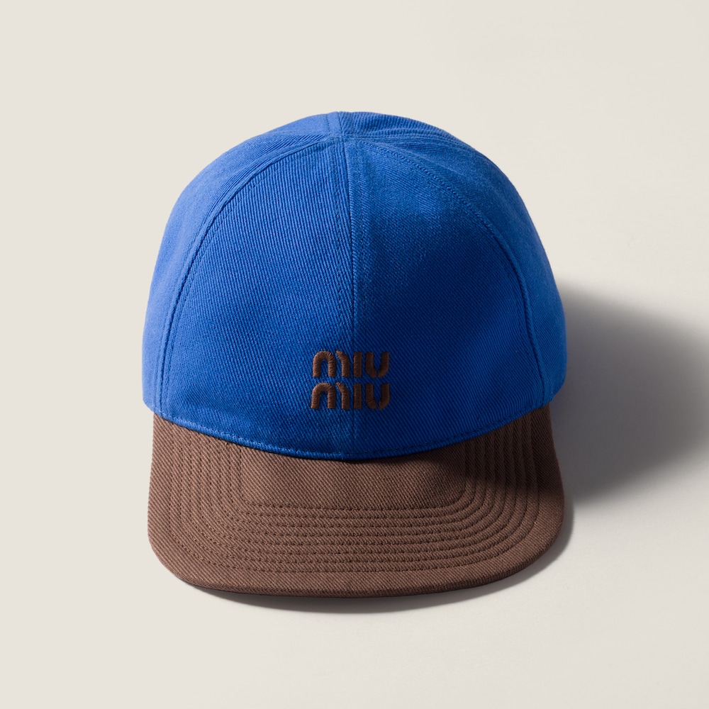 Miu Miu Drill baseball cap - Light Blue/Cocoa