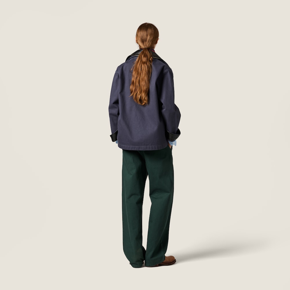 Miu Miu Garment-dyed gabardine pants Bottle Green