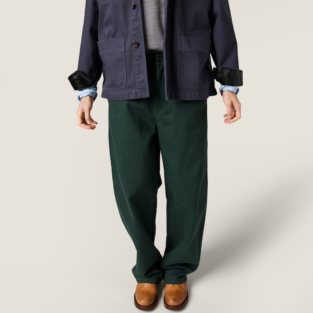 Miu Miu Garment-dyed gabardine pants Bottle Green