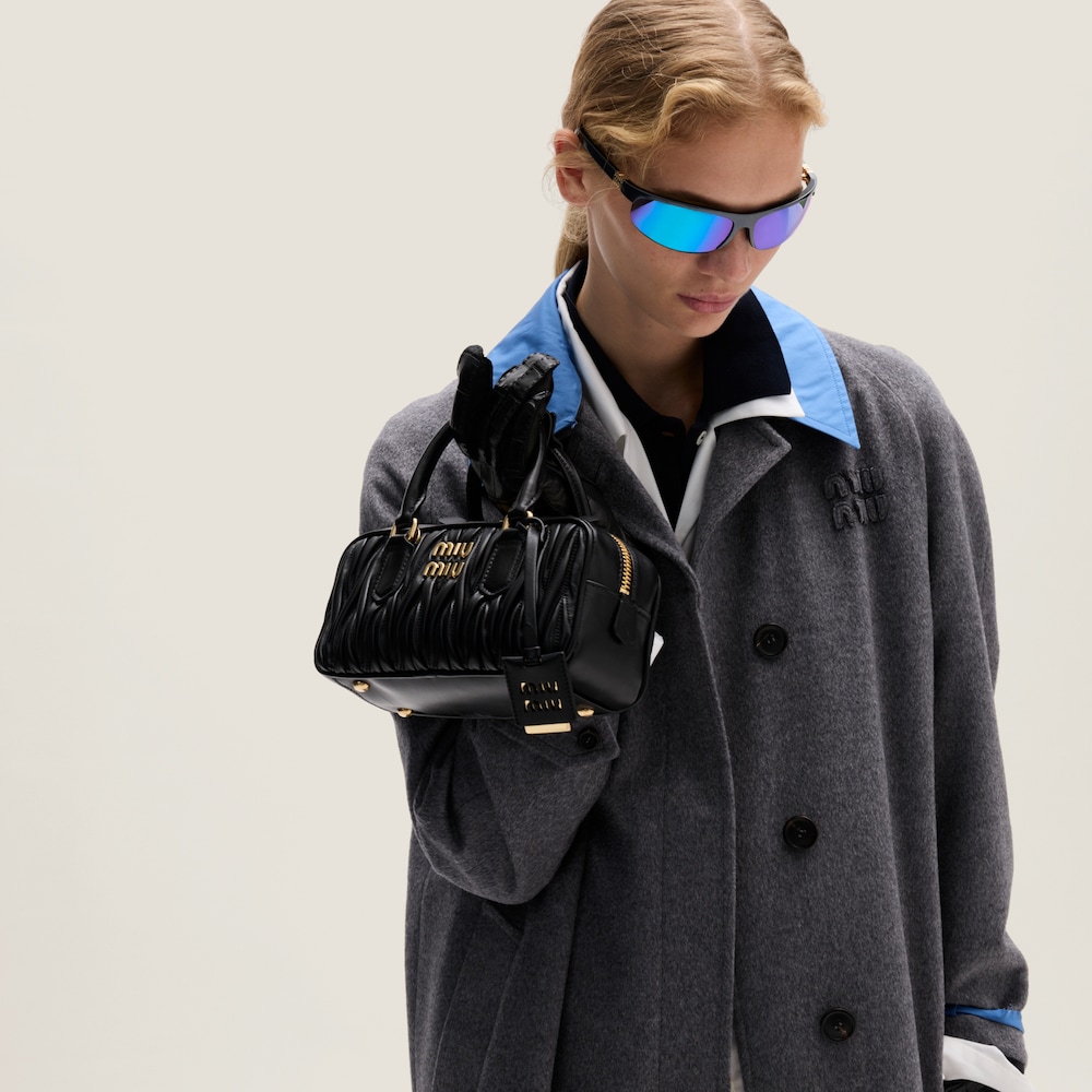 Miu Miu Arcadie matelassé nappa leather bag Black