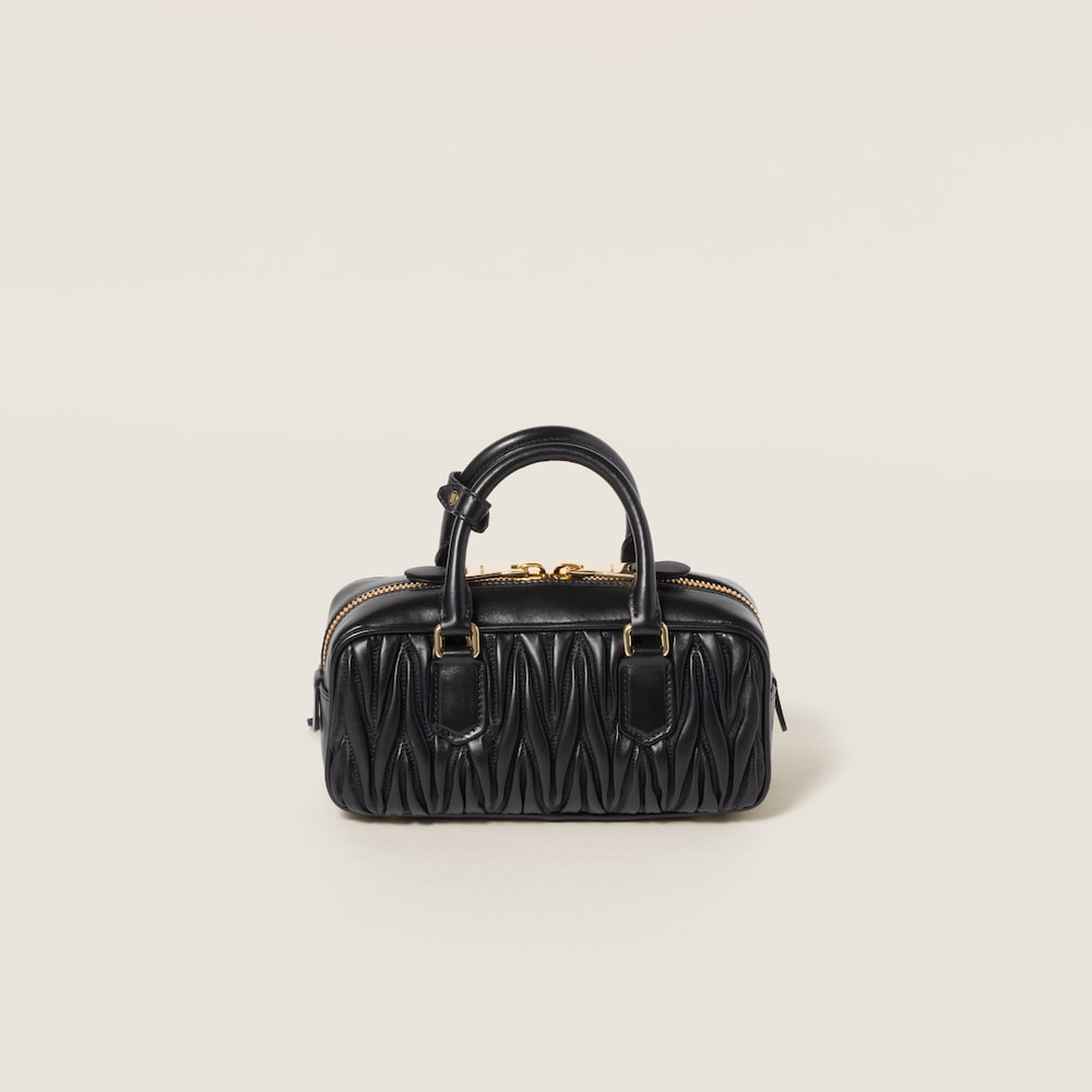 Miu Miu Arcadie matelassé nappa leather bag Black