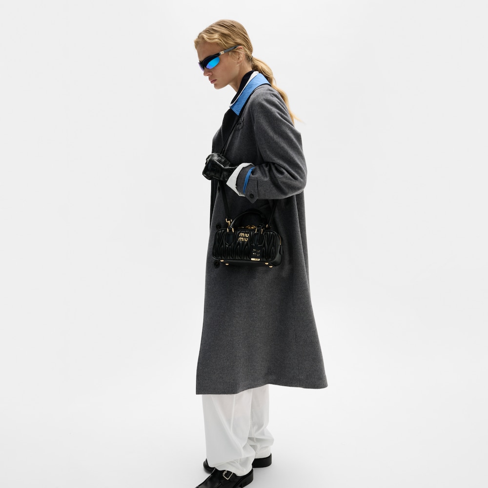 Miu Miu Arcadie matelassé nappa leather bag Black