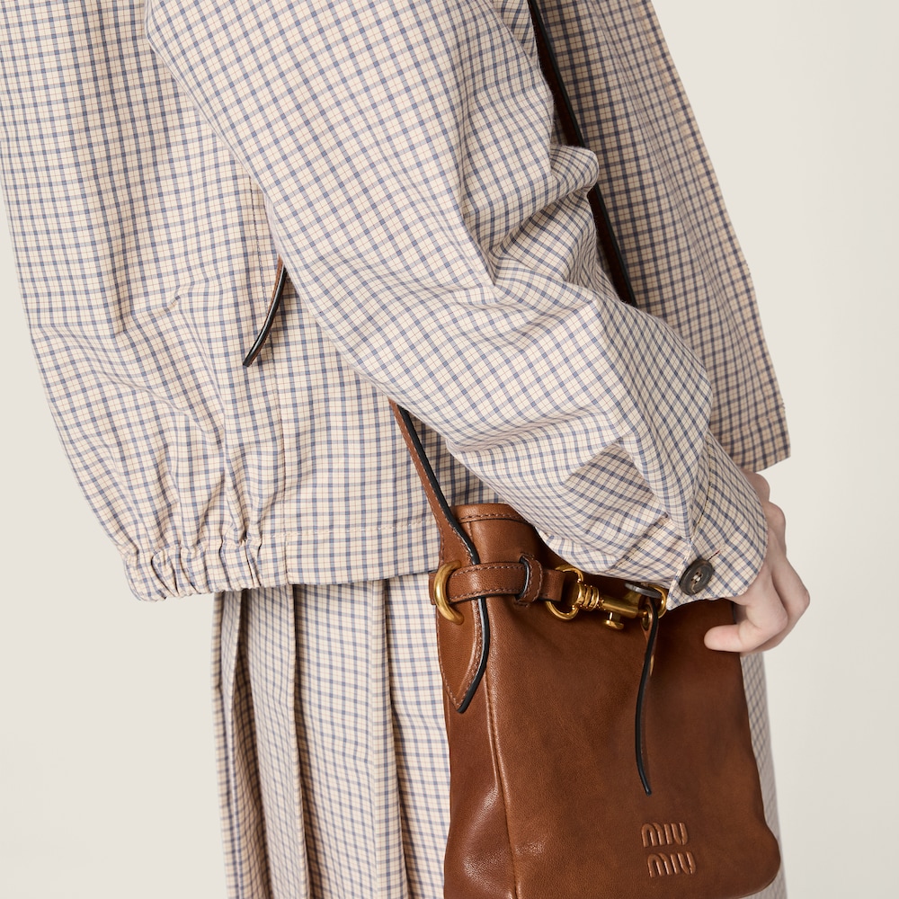 Miu Miu Checked technical fabric blouson jacket Sand Beige