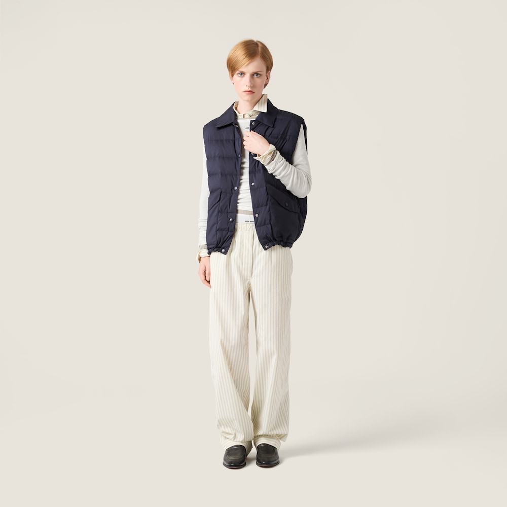 Miu Miu Technical pongé down vest Navy