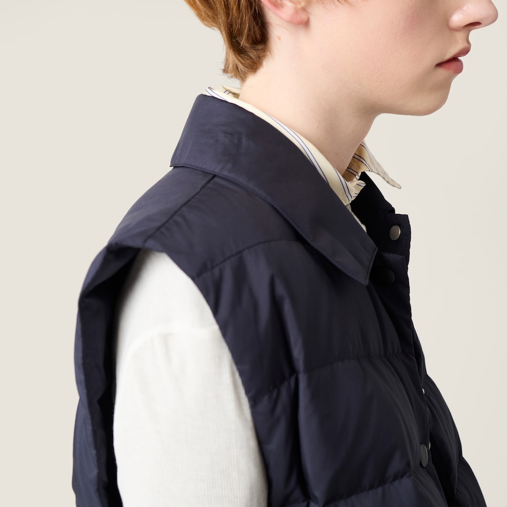 Miu Miu Technical pongé down vest Navy