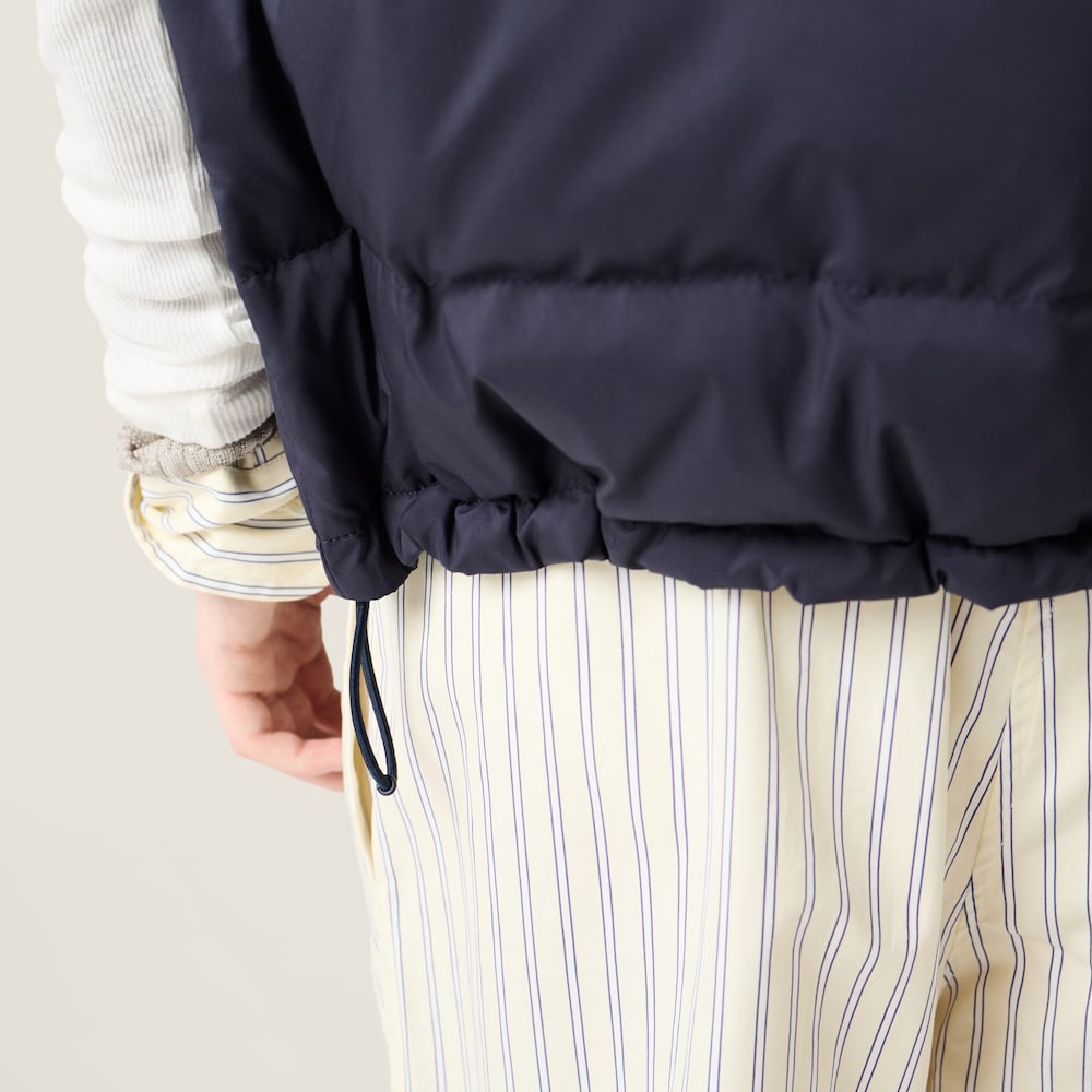 Miu Miu Technical pongé down vest Navy