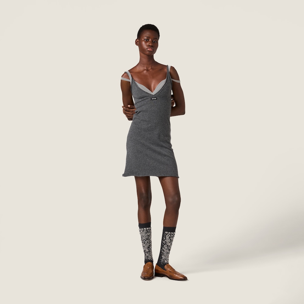 Miu Miu Cashmere tank dress Slate Gray