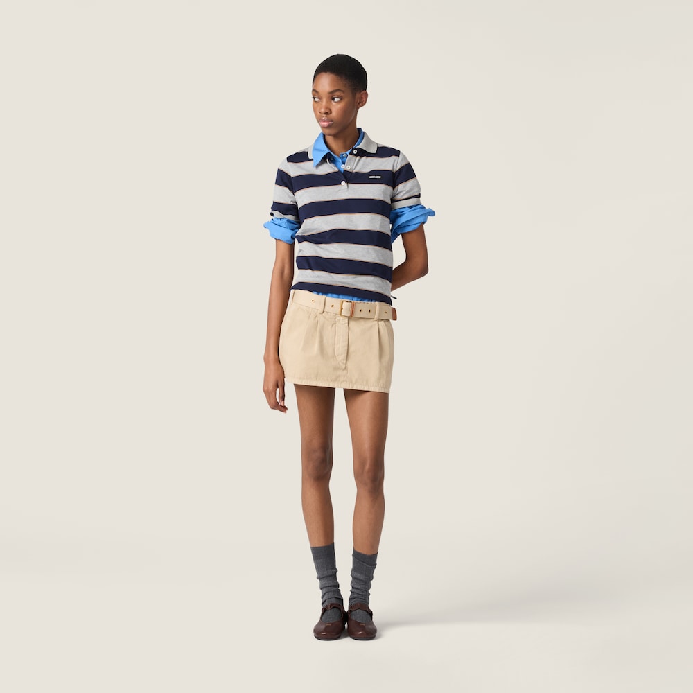 Miu Miu Old gabardine miniskirt Beige