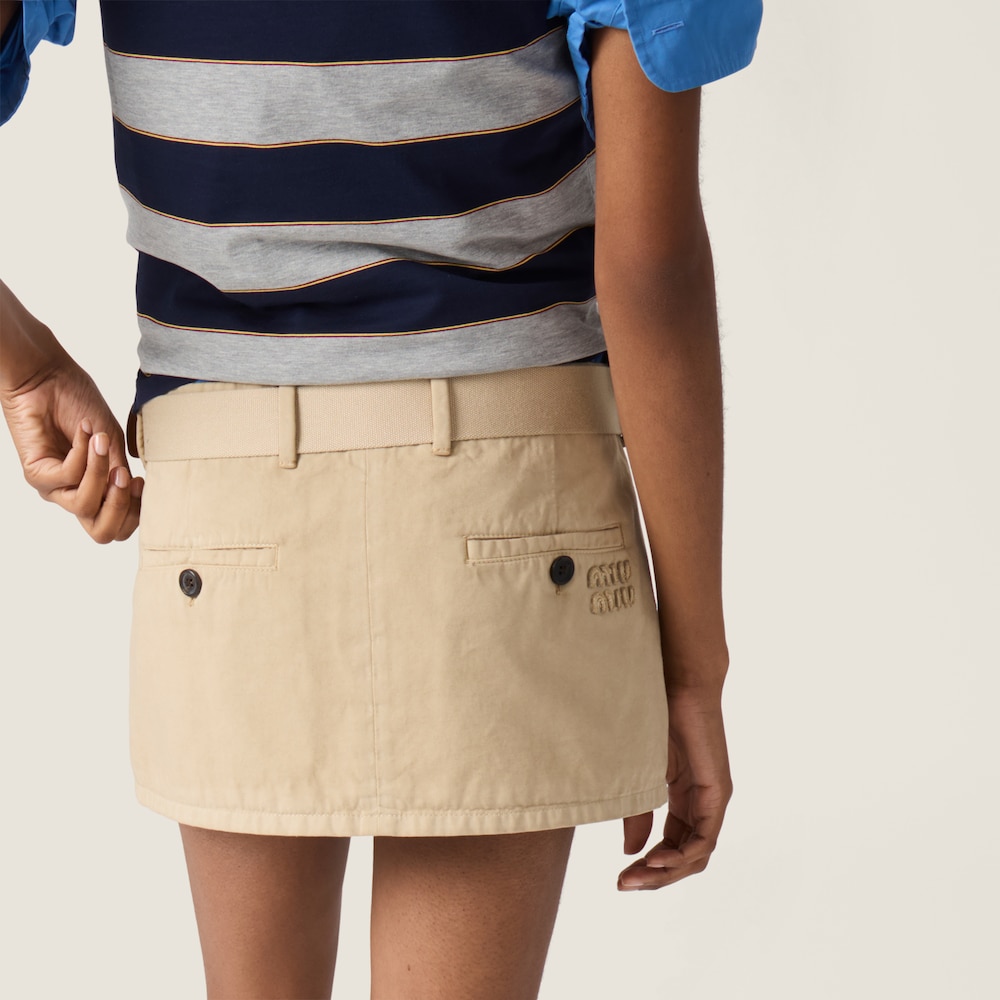 Miu Miu Old gabardine miniskirt Beige