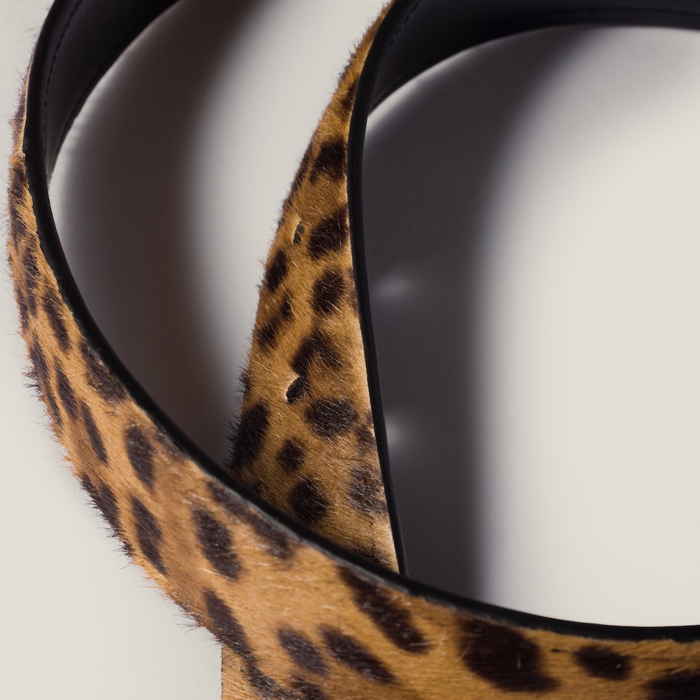 Miu Miu Printed leather belt - Honey