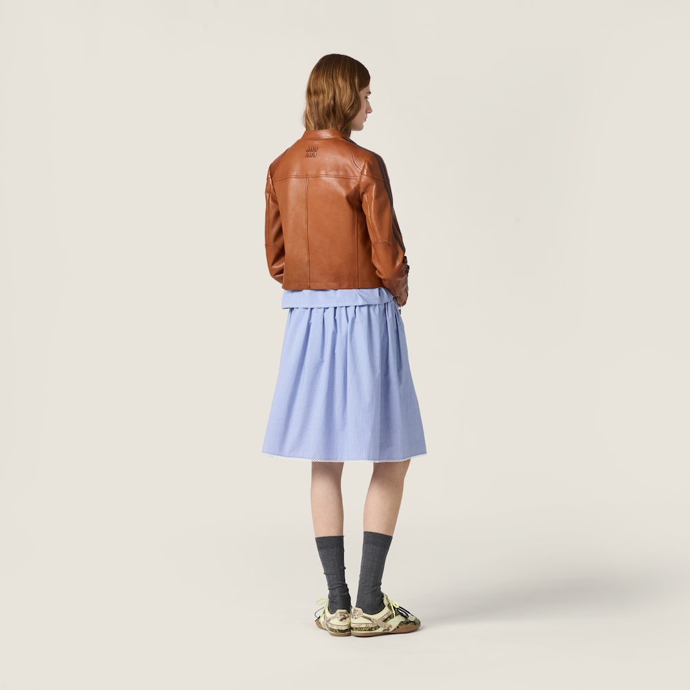 Miu Miu Nappa leather jacket Brandy