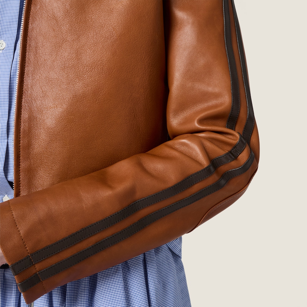 Miu Miu Nappa leather jacket Brandy