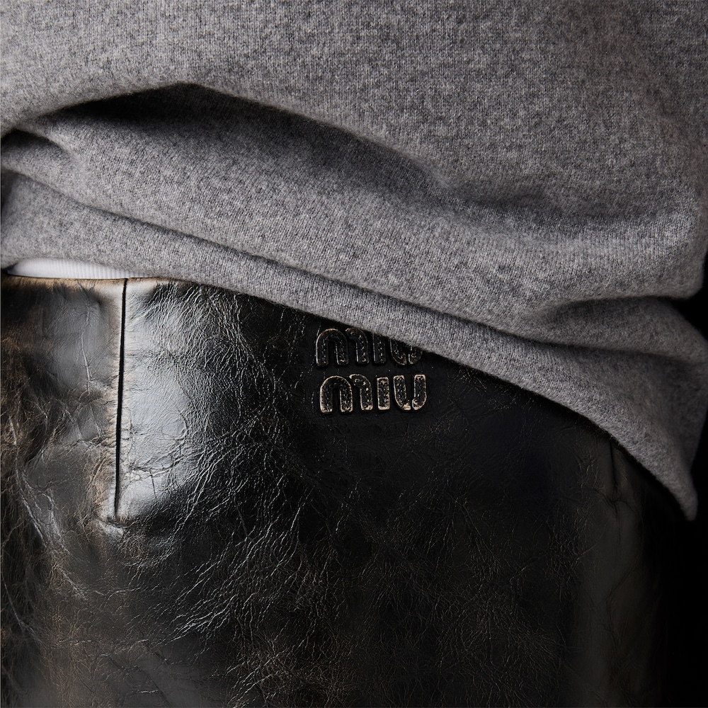 Miu Miu Leather miniskirt Black