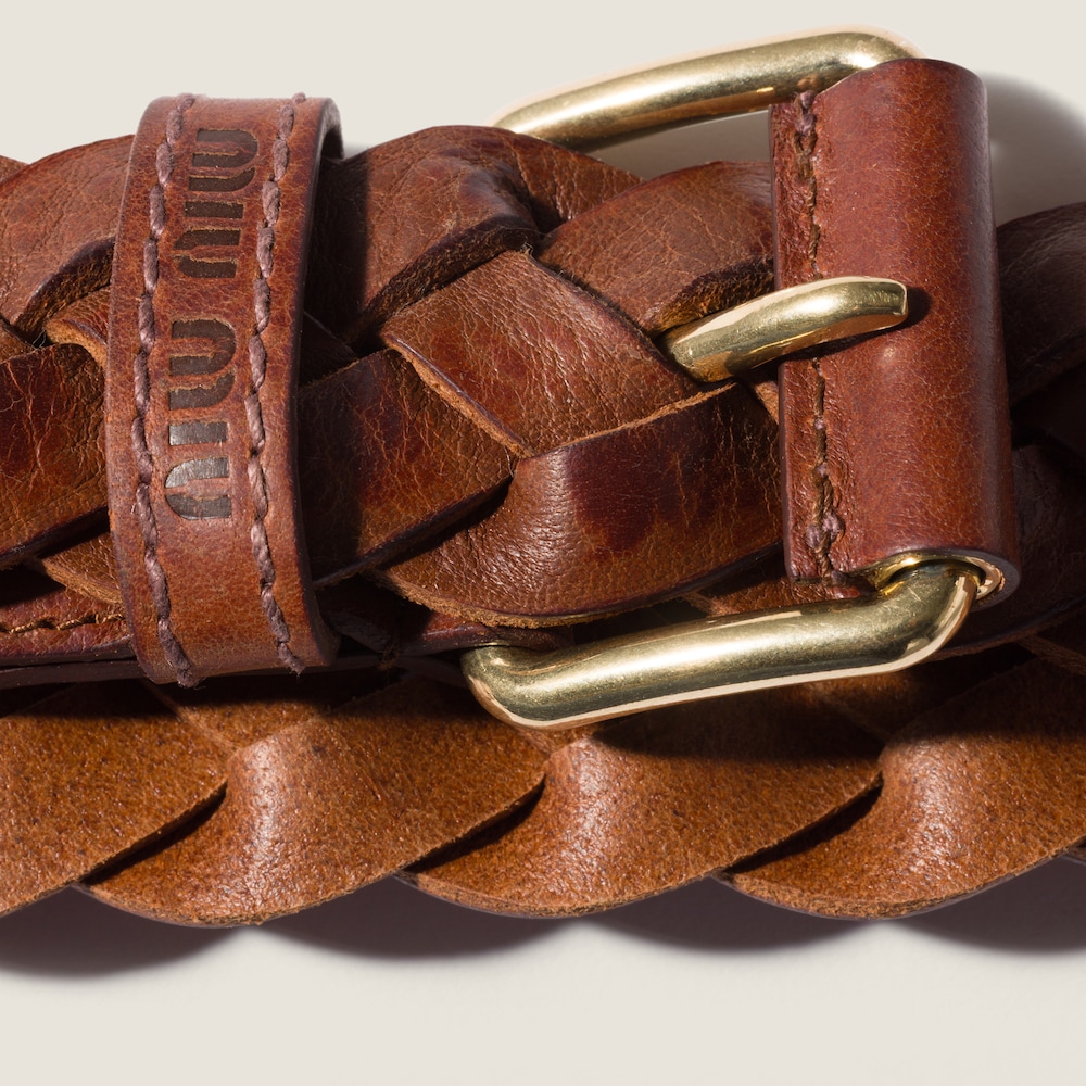 Miu Miu Leather belt - Tobacco