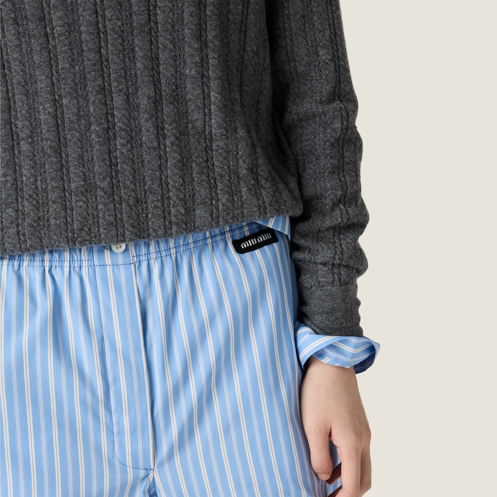 Miu Miu Cashmere polo sweater Slate Gray