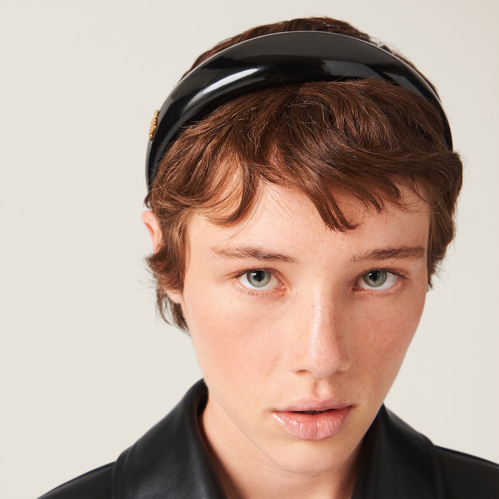 Miu Miu Patent leather headband - Black