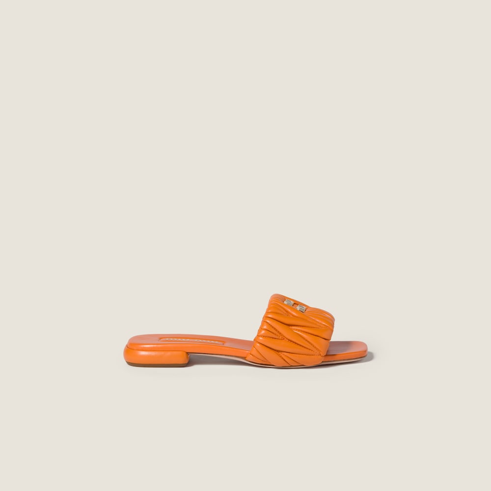 Miu Miu Matelassé nappa leather slides Gerbera Daisy