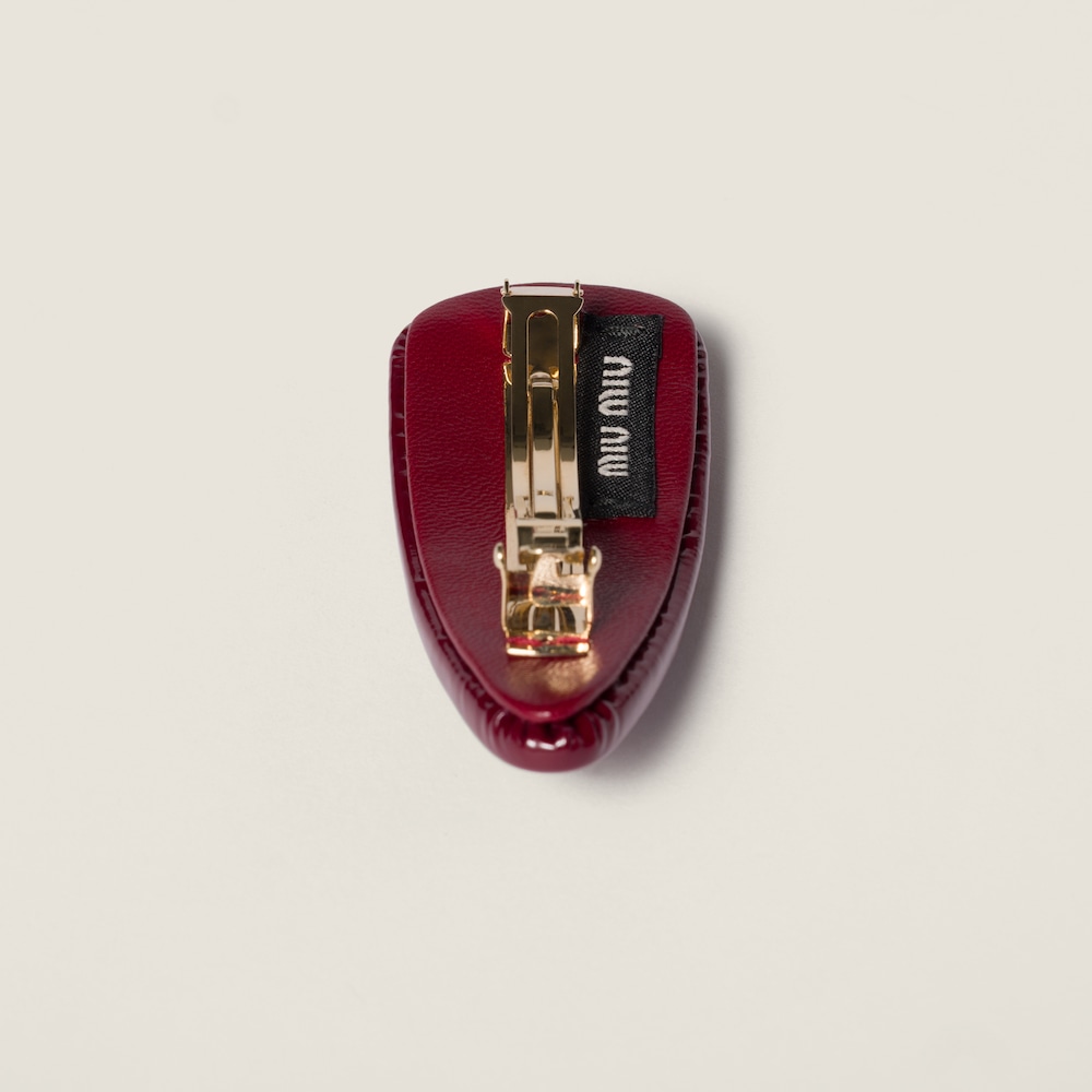 Miu Miu Patent leather hair clip - Crimson