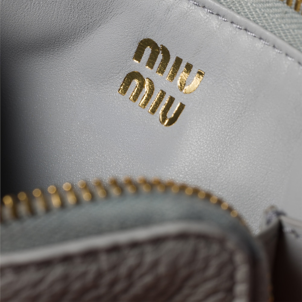 Miu Miu Leather pouch card holder Pearl Gray