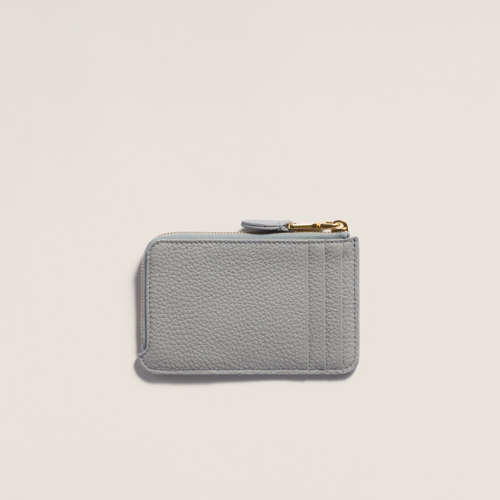 Miu Miu Leather pouch card holder Pearl Gray