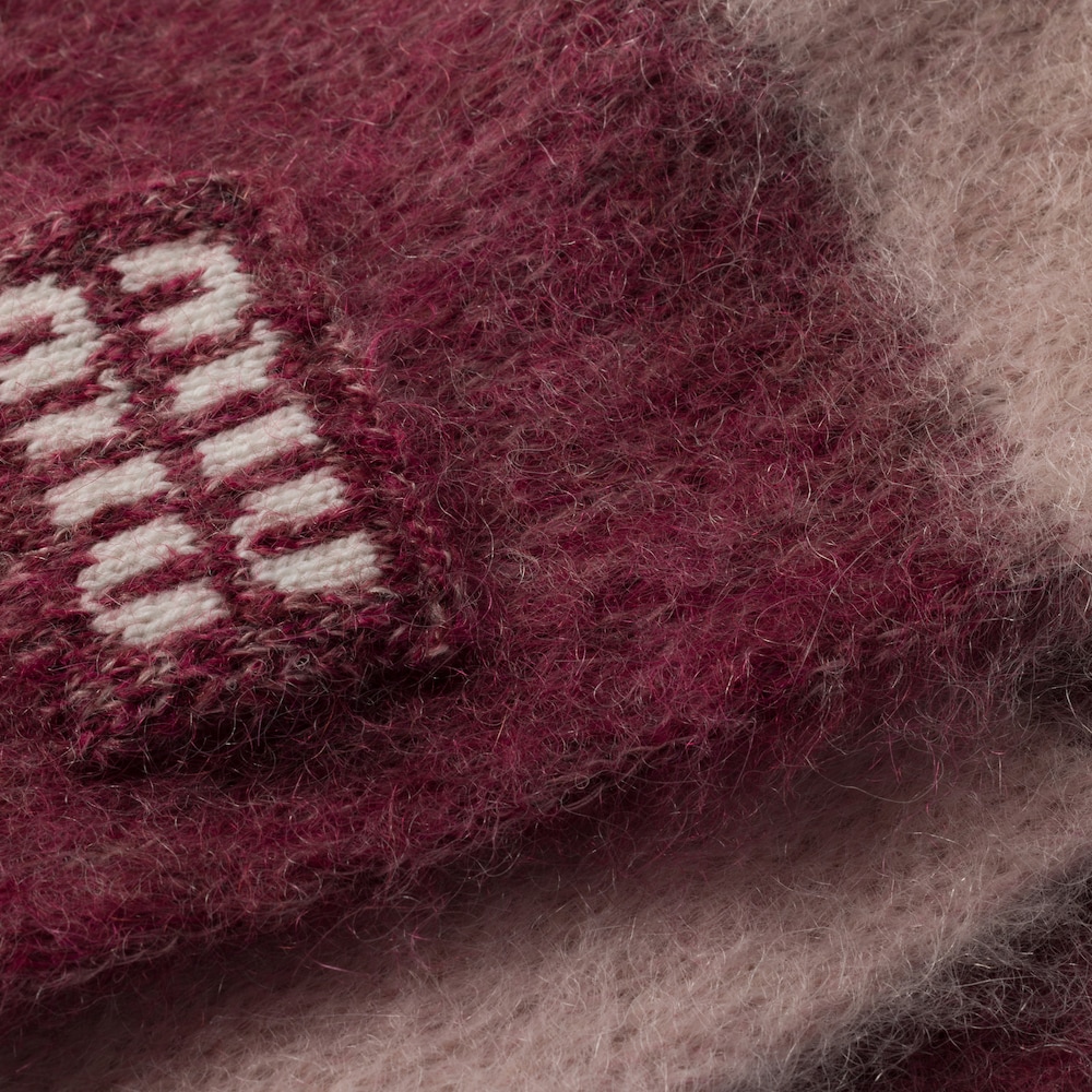 Miu Miu Wool scarf with fringes - Amaranth/Peach