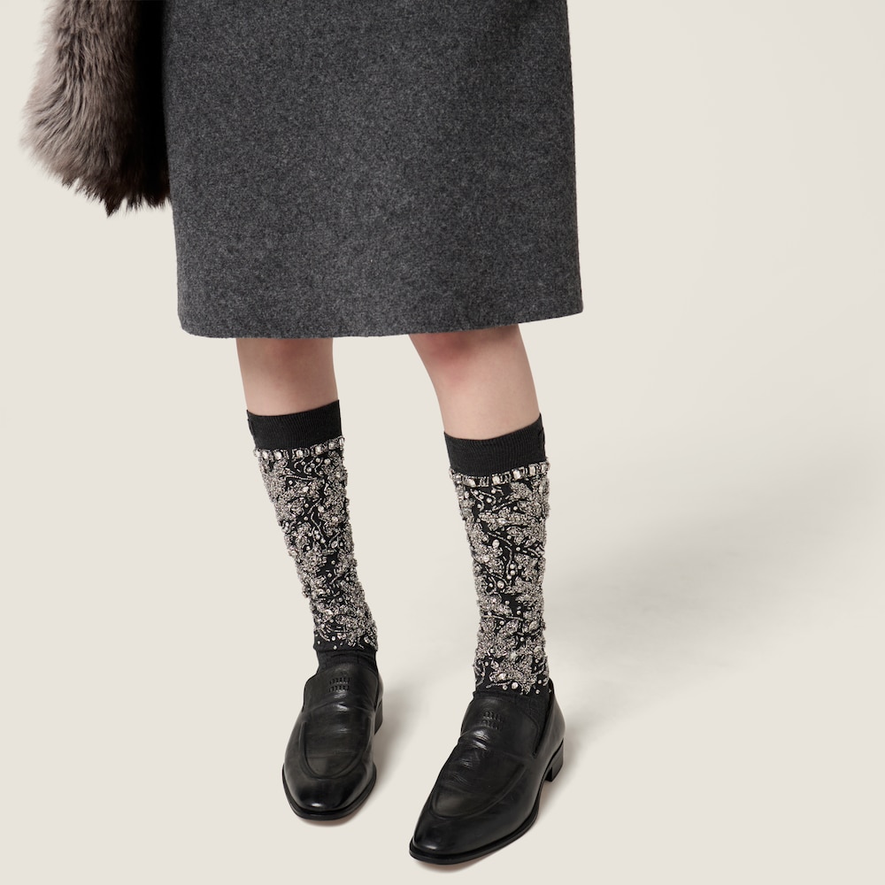 Miu Miu Shetland wool skirt Slate Gray