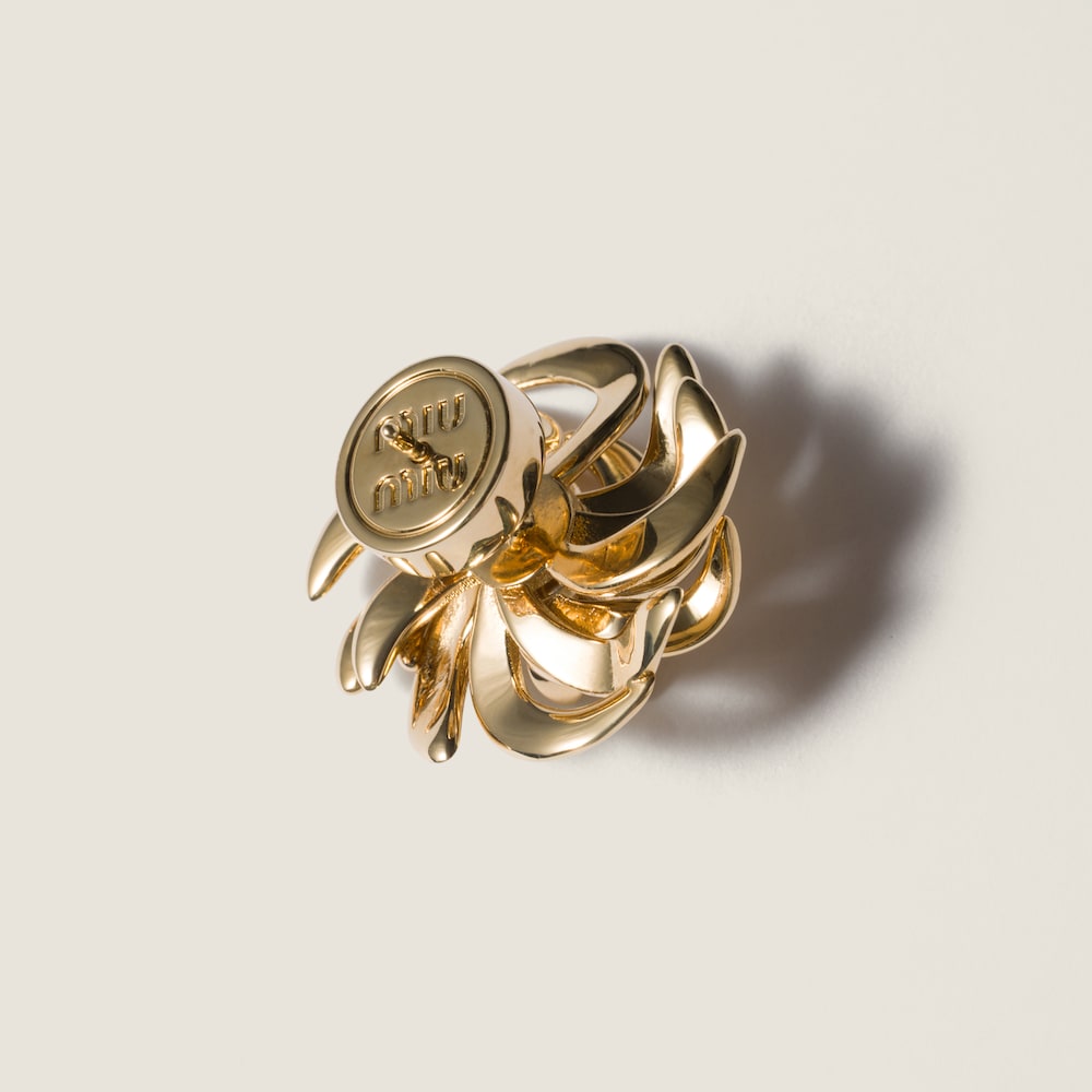 Miu Miu Metal earrings with crystals Vintage Gold / Crystal