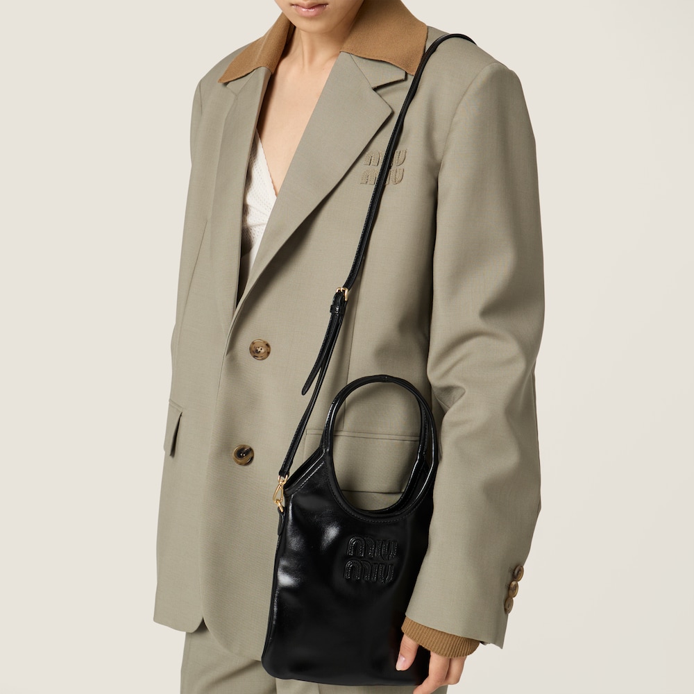 Miu Miu Ivy leather handbag Black