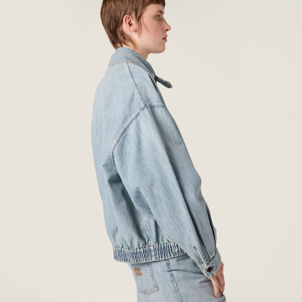 Miu Miu Chambray blouson jacket Light Blue
