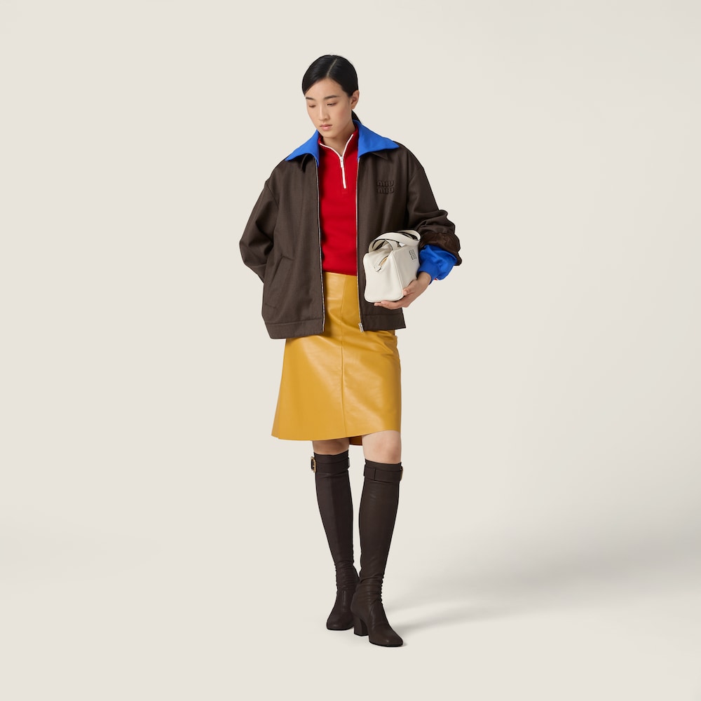 Miu Miu Cover fabric blouson jacket Cocoa Brown