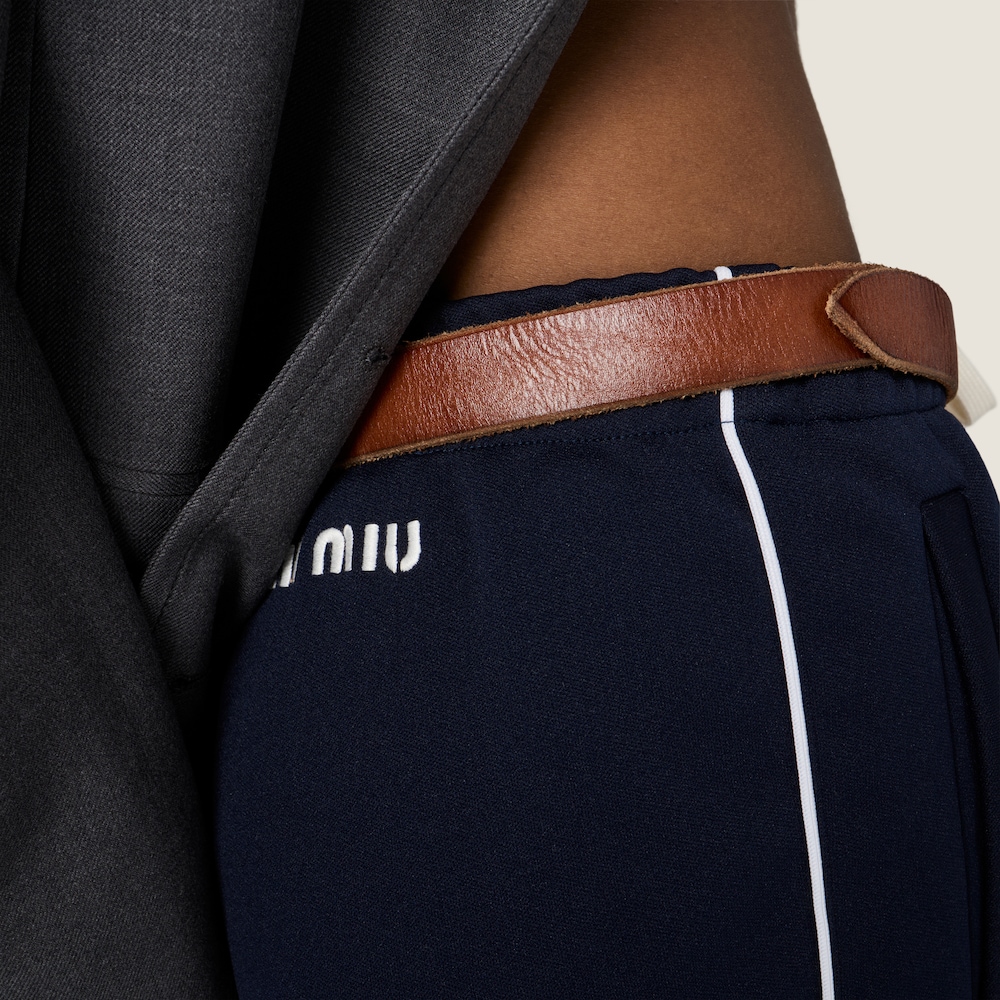 Miu Miu Technical jersey pants Navy