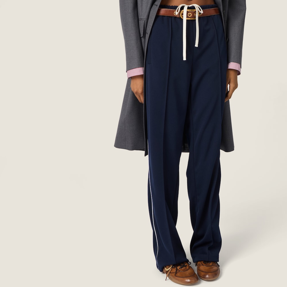 Miu Miu Technical jersey pants Navy