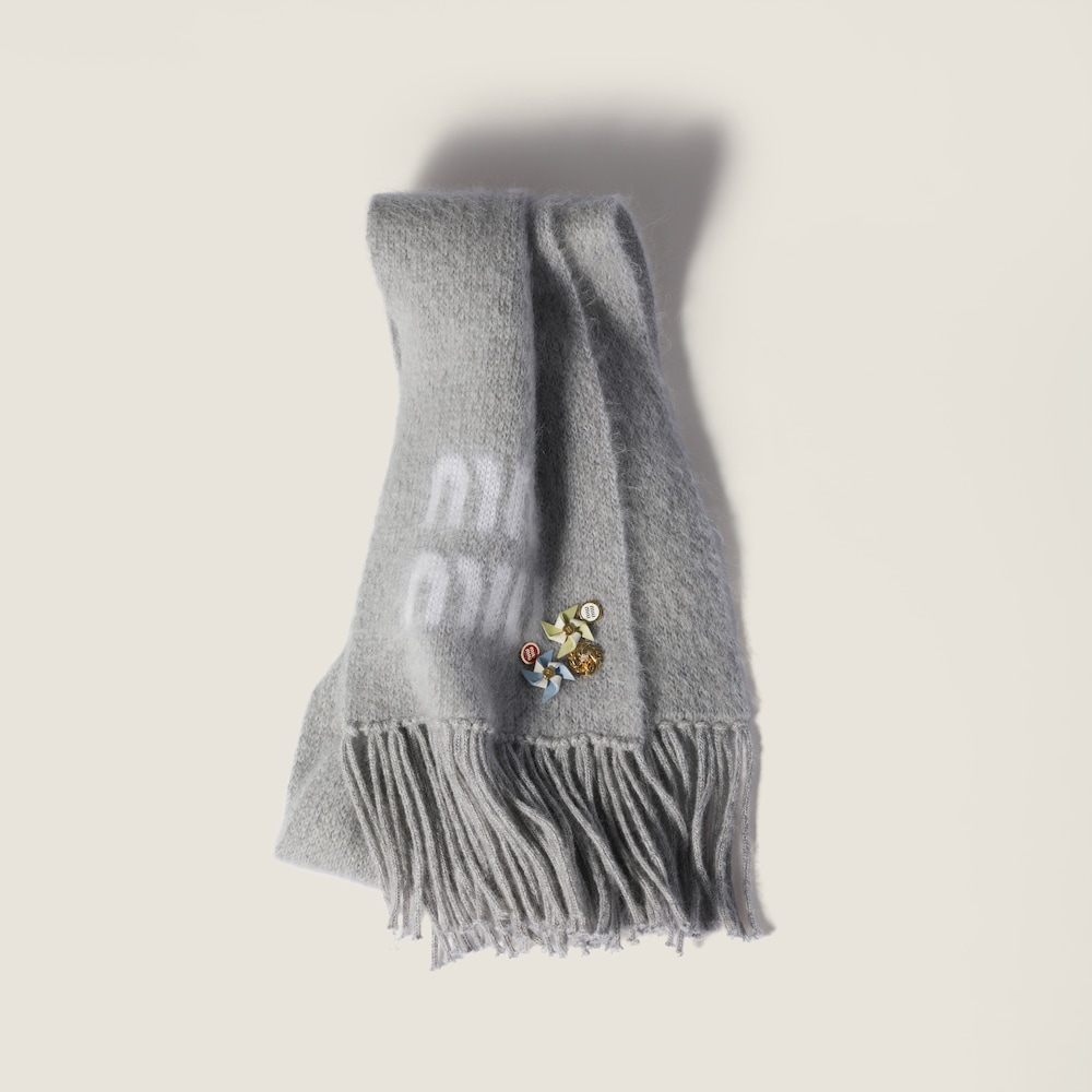 Miu Miu Wool and mohair scarf - Grey