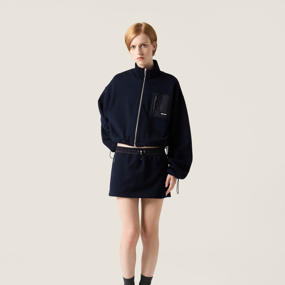 Miu Miu Zippered fleece jacket Navy