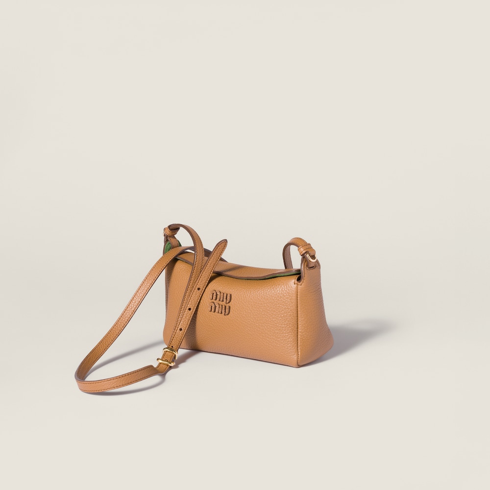 Miu Miu Leather pouch - Caramel/Larch Green