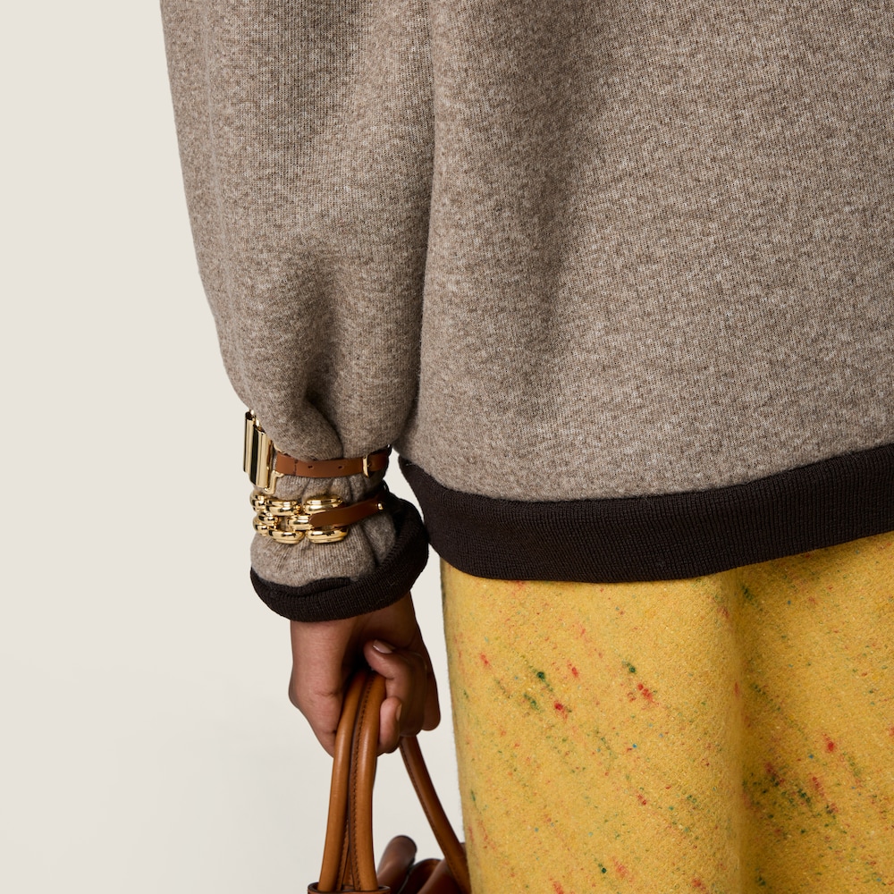 Miu Miu Cotton fleece zipper blouson jacket Cord