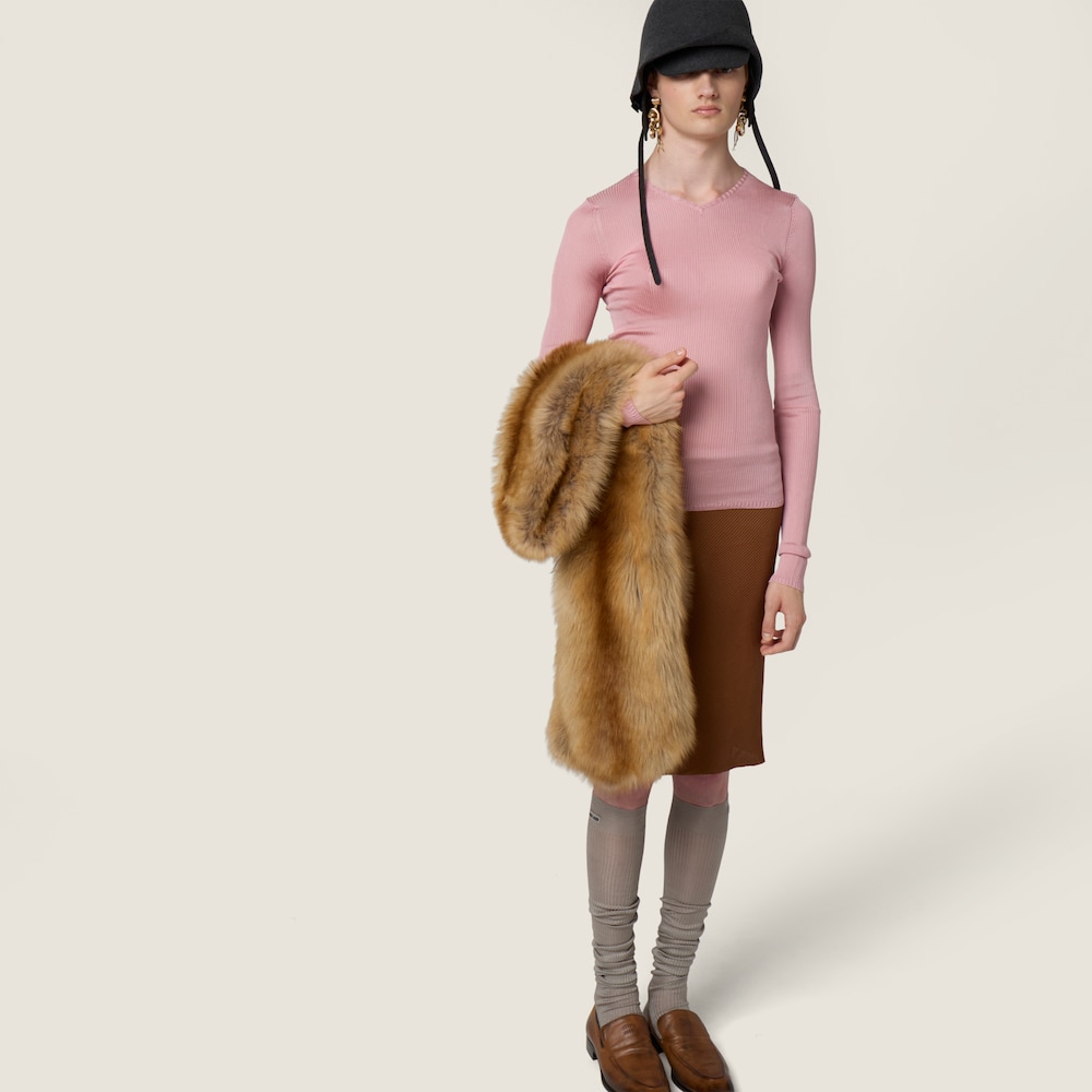 Miu Miu Silk mid-length skirts Copper